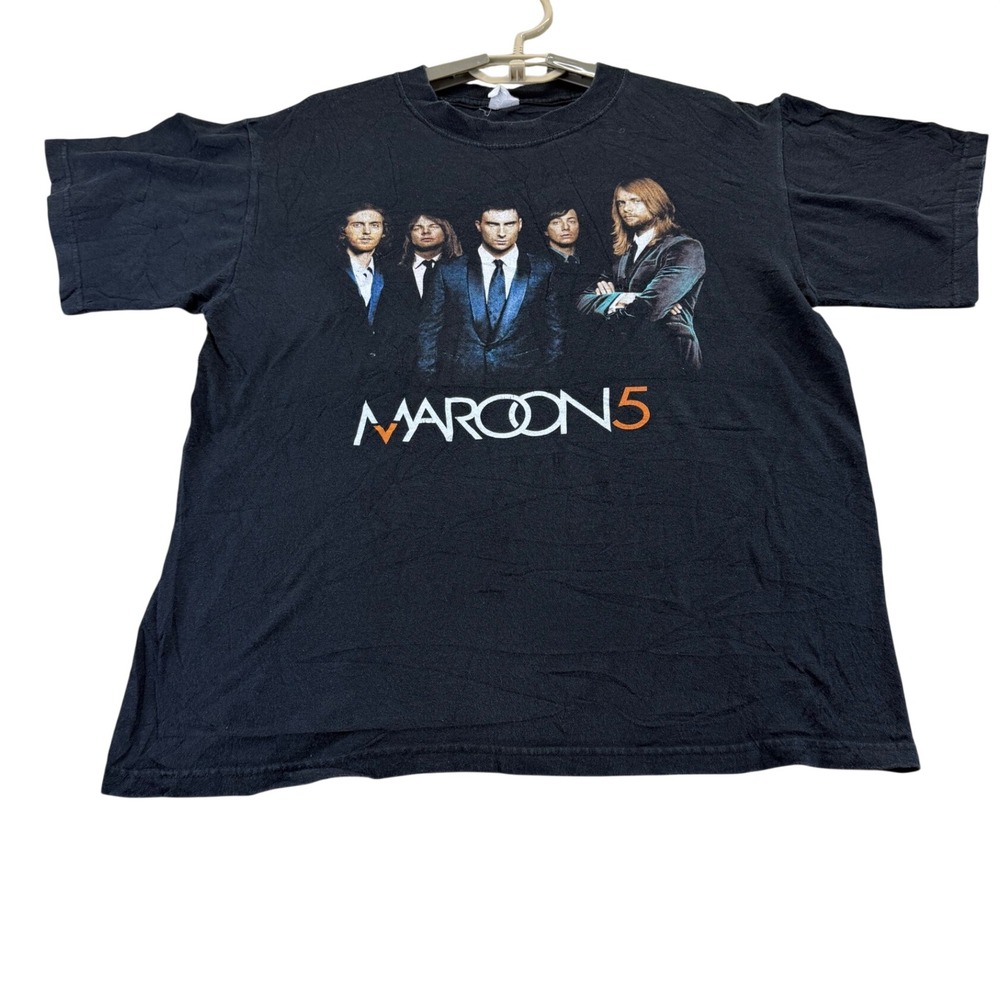Anvil T-Shirt Mens M Black Maroon 5 2007 Tour Graphic Short Sleeve Cotton Tee